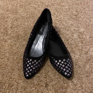 Cami Black Suede Flat Shoes